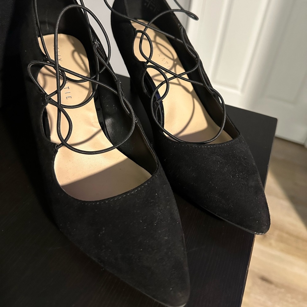 Women faux suede heels shoes